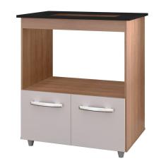 Balcão Para Cooktop 5 Bocas Com 2 Portas Elisa Savana/off White - Moblis