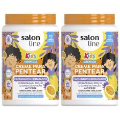 Kit Creme De Pentear Salon Line Kids Cachinhos Hidratados Maracujá 1kg
