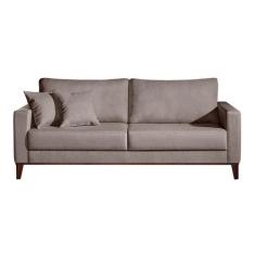 Sofá 3 lugares Kivik Linho Liso Caqui - Keva