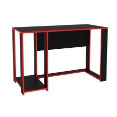 Mesa De Computador Solteiro Gamer Singapura Preto Vermelho Politorno