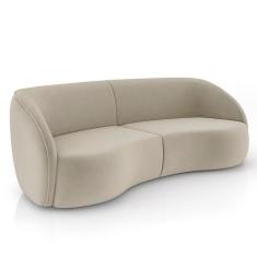 Sofá 4 Lugares 318cm Orgânico Zion M22 Veludo Bege - Mpozenato