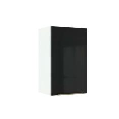 Armário Aéreo Madesa Lux 40 cm 1 Porta - Branco/Preto