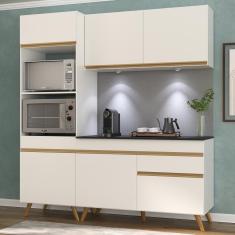 Cozinha Compacta 3 peças com Leds MP2019 Veneza Up Multimóveis Branca