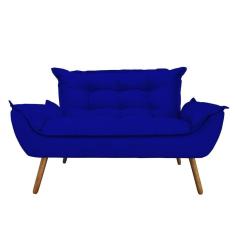 Namoradeira Decorativa Opala 2 Lugares Suede Azul Marinho
