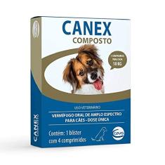 Ceva Vermífugo Canex Composto para Cães, 4 Comprimidos, multicolorido