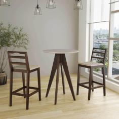 Conjunto Bistrô 1 Mesa 2 Banquetas Denver Capuccino