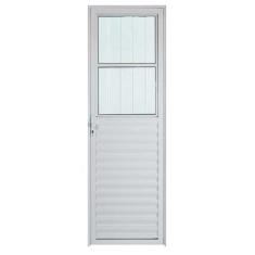 Porta de Alumínio Branco de Entrada Social CMC Modular - Lado Direito 