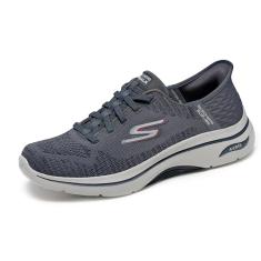 Skechers Tênis masculino Hands Free Slip-ins Go Walk Arch Fit 2.0 - Grand Select 2, Carvão/Vermelho, 42