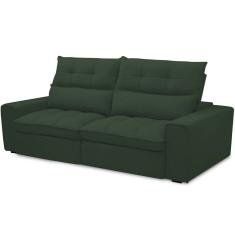 Sofá Retrátil Reclinável Para Sala de Estar Living 230cm Dimas F04 Veludo Verde - Lyam Decor