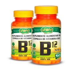 Kit 2 Vitamina B12 Cianocobalamina Unilife 60 Cápsulas