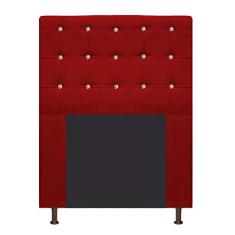 Cabeceira Estofada Dama 90 cm Solteiro Com Strass Suede Vermelho - ADJ Decor