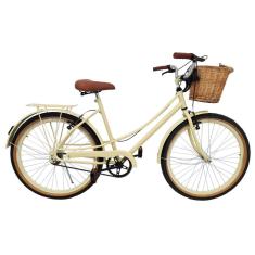 Bicicleta Milla vintage retro aro 26 c/Cesta e Pneu de Faixa-Unissex
