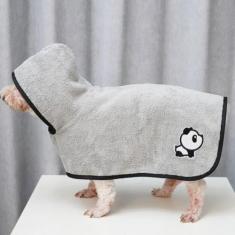 Casaco de secagem para cães, roupão de toalha para cães de secagem rápida, saco de secagem para cães de microfibra Roupão de banho super absorvente para animais de estimação, coleira ajustável e alça