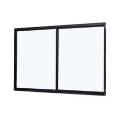 Janela de Alumínio de Correr Lateral 100x150cm 2 Folhas e Vidro Liso Ultra Ramassol Preto