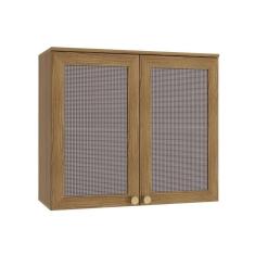 Armário Aéreo Cozinha Modulado Botanic M633 Com 2 Portas Com Tela 80cm Nogueira - Kappesberg