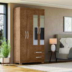 Guarda Roupa Solteiro Aspen 4 Portas 2 Gavetas com Espelho I01 - Cliqu