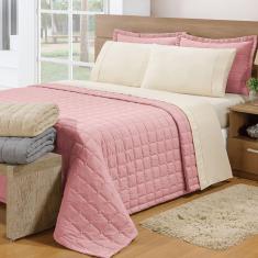 Cobre Leito King Soft 3 Peças Rosê