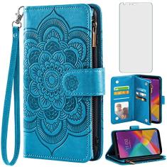 Asuwish Capa de telefone para LG Stylo 5/5+/5V/5X/Stylo5 Plus capa carteira com protetor de tela de vidro temperado e suporte flip para cartão celular LGStylo5 Stylus 5plus estilo 05 Five lgstylo5