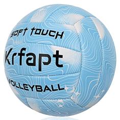 Krfapt Voleibol - Bola oficial de vôlei de praia tamanho 5 para jovens e adultos (idades 8-12) - Toque suave à prova d'água para treinamento interno e externo (azul