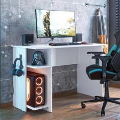 Mesa Gamer com Suporte de Fone Zalie Branco - CasaH