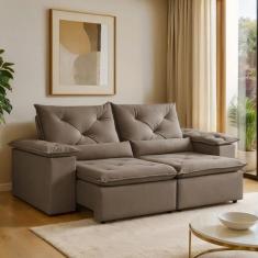 Sofá Retrátil e Reclinável 2 Lugares 196cm Londres - Kasacomigo Estofa