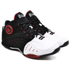Tenis De Basquete Run Way Branco, Preto E Vermelho