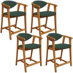 Kit 04 Banquetas Baixa Para Cozinha Sala Jantar Bancada Cecília L02 Su