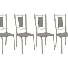 Conjunto 4 Cadeiras para Sala de Jantar Florença Metal - Kappesberg
