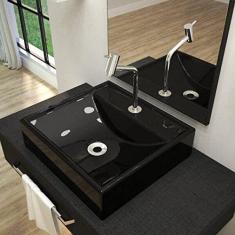 Kit Cuba Q39 com Torneira Pratika 1060 Metal 1/4 Volta Compace Preto