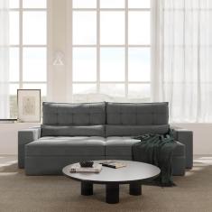 Sofá Retrátil e Reclinável 4 Lugares 270cm Embaúba Extra Cabecasa Madeiramadeira Grafite Fosco