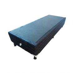 Base Box Solteiro Atenas 88X188X30Cm Topazio Preto