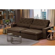 Sofá Modular Rio Branco 5 Lugares 2.50 MT Retrátil e Reclinável Veludo Nobre Sofatec