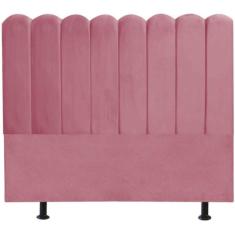 Cabeceira Nuvem Cama Box Queen 160 Cm Alanis Suede Rosa