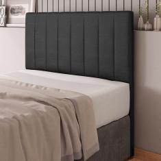 Cabeceira Cama Box Casal King Size Ivana 193cm Sintético Preto - Abmaza