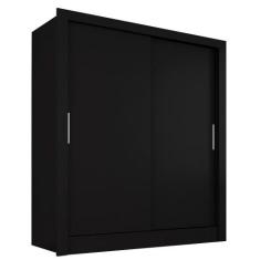 Guarda Roupa Solteiro Paloma 2 Portas Preto Fosco - A Móveis Arapongas