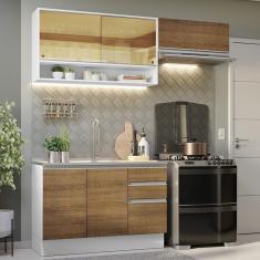 Armário De Cozinha 200Cm Glamy 08 Branco/Rustic