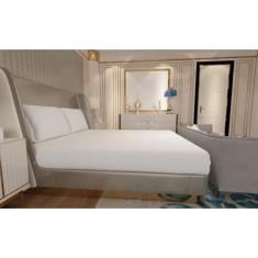 Jogo de Lençol Zono Enxovais Cama Queen 3 Peças Malha 100% Algodão Smoke