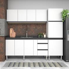 Armário Aéreo de Cozinha em Aço 180cm 3 Portas Gaia Cozimax Branco