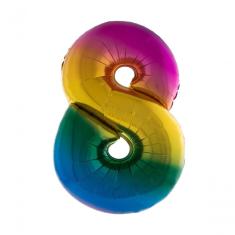Balão Metalizado Degradê Número 8 - 1 Metro