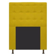 Cabeceira Estofada Dama 90 Cm Solteiro Suede Amarelo
