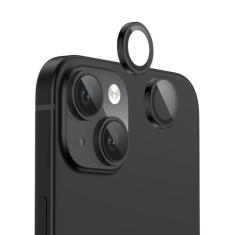 FLOLAB Protetor de lente de câmera NanoArmour para iPhone 15/15 Plus durável, capa de câmera de vidro temperado, anel de câmera de alumínio, TruColors antirreflexo, ultra transparente e fácil de