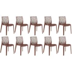 Kit - 10 x cadeiras Gruvyer - Marrom