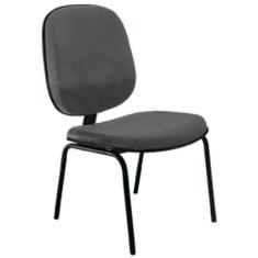 Cadeira Diretor Fixa Para Escritório Linha Uno Cinza