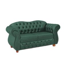 Sofá Chesterfield Merlô 2 Lugares Suede Verde 2,30M / Decoração, recep