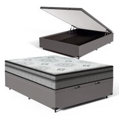Cama Box Baú com Colchão Espuma D33 Pillow In Anjos Ortosleep Casal 138x188x60cm
