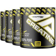 Combo 4X Creatina Monohidratada 100% Pura 300G Adaptogen