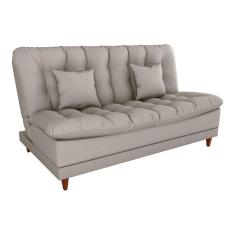 Sofá Cama 3 lugares 185cm Duda Linho Cinza Matrix
