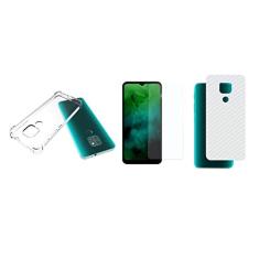 Capinha Antichoque e Película Vidro Frente e Traseira Compatível com Moto G9