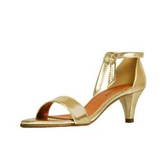 Sandália Troca Tira Salto Baixo Fino Luiza Sobreira Ouro Mod. 2020-2