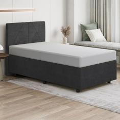 Base Cama Box Solteiro Veludo SkyBox